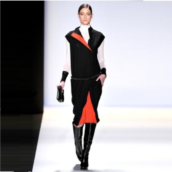 BCBGMAXAZRIA Runway Fabiana Dress Black Red - Picture 1 of 9